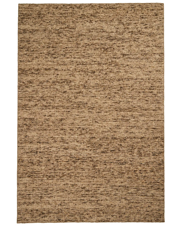 Henley Natural bouclé rug in rich toasty brown, NZ wool with loom-knotted weave and bound edge, by Weave Home