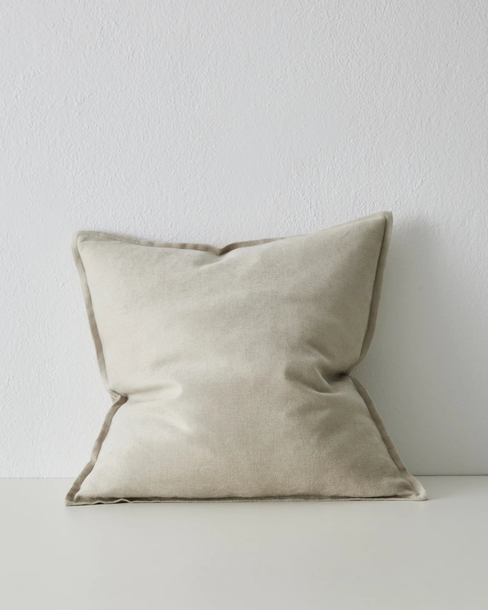 Fiore Pigeon 50x50 cushion cover in cool-toned grey-white linen viscose blend with piping detail by Weave Home