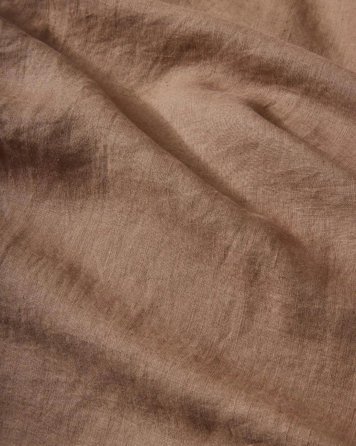 Ravello Flat Sheet in Biscuit, close-up detail of European linen weave texture with soft, relaxed finish by Weave Home