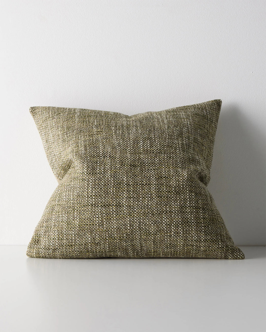 Castel Moss cushion, 50cm, moss and pistachio tones with chunky space-dyed woven texture by Weave Home