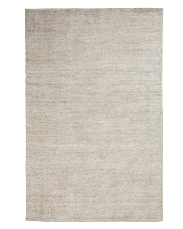 Almonte Oyster 2x3m bamboo silk rug with hand-woven loom knotted design and lustrous patina by Weave Home