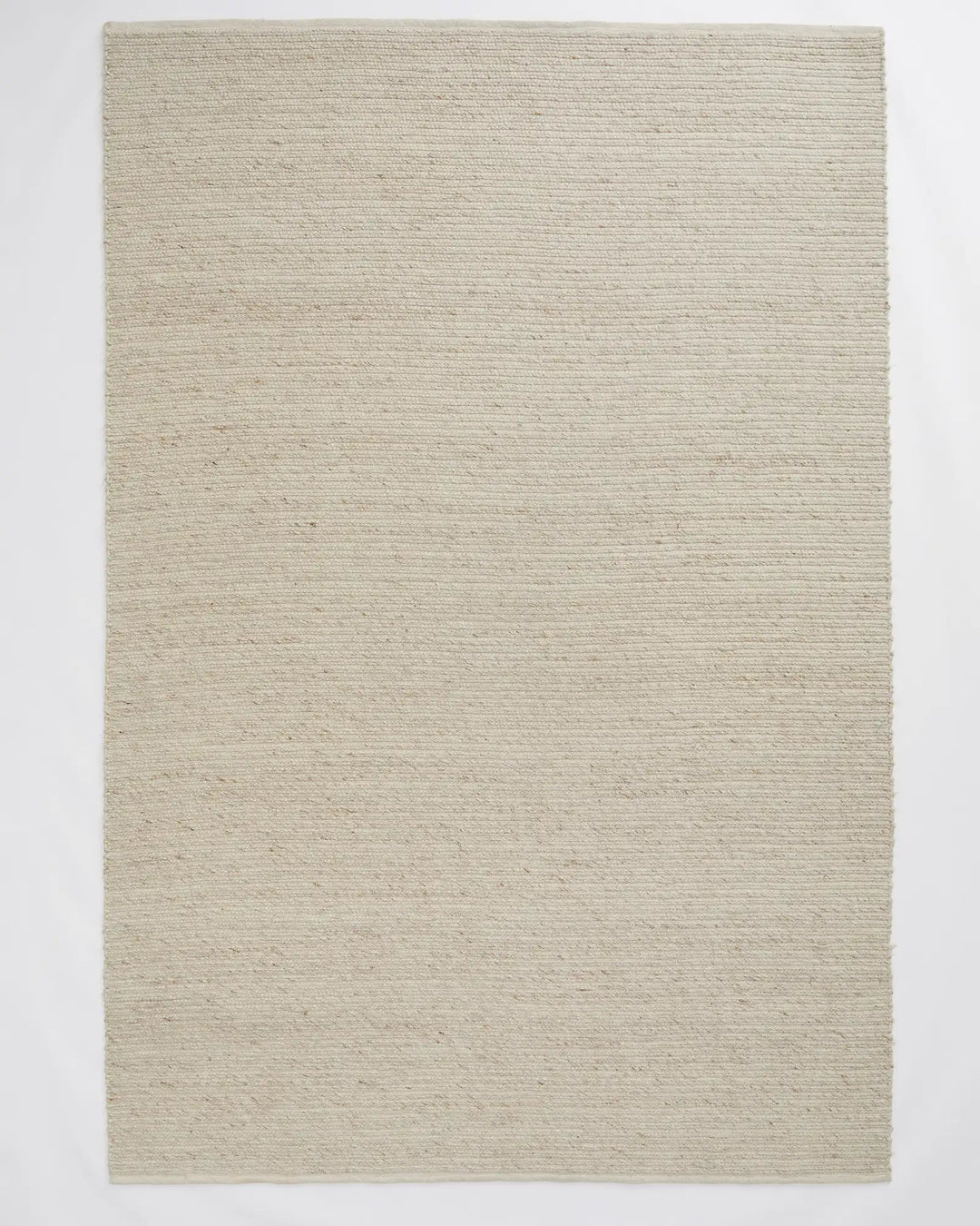 Andes Sandstorm rug in natural cream, hand-woven wool-cotton blend with ribbed texture design by Weave Home