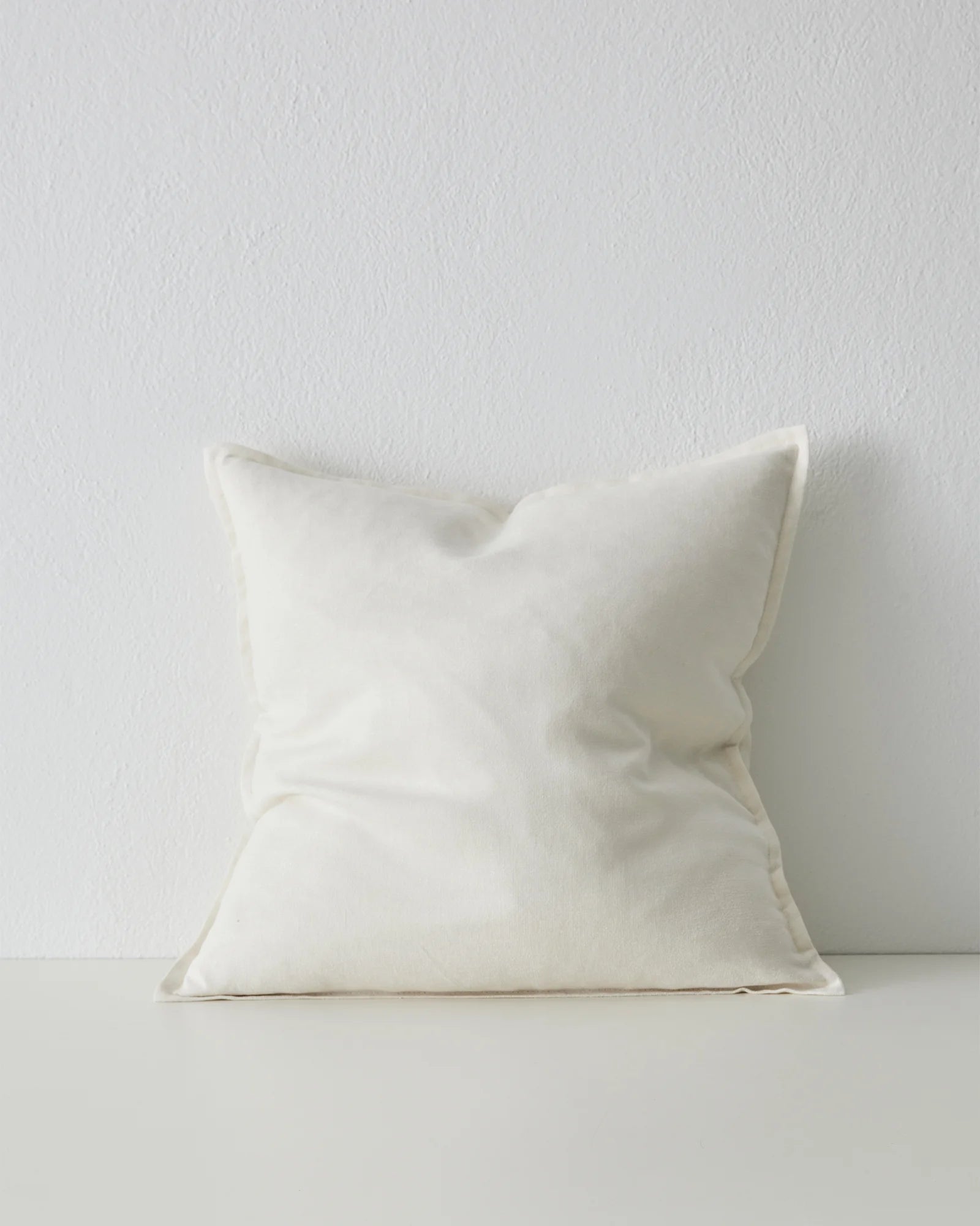 Fiore Salt 50x50 cushion cover in linen viscose blend with soft luminous sheen and piping detail by Weave Home
