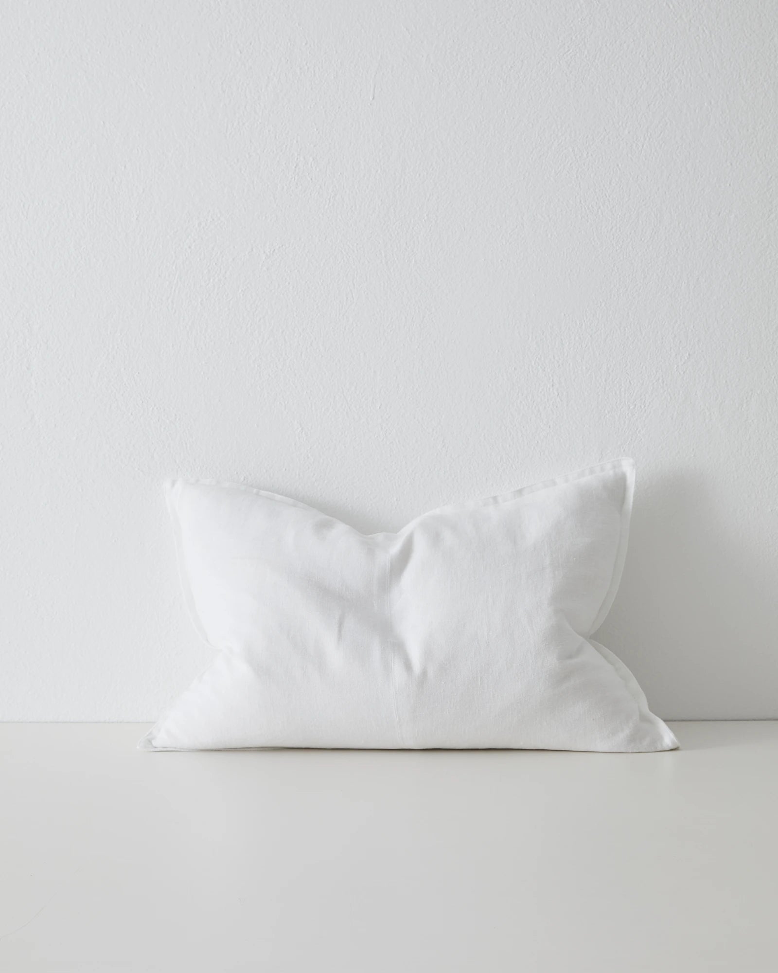 Como Snow lumbar cushion 40x60cm, stonewashed European linen in bright white by Weave Home
