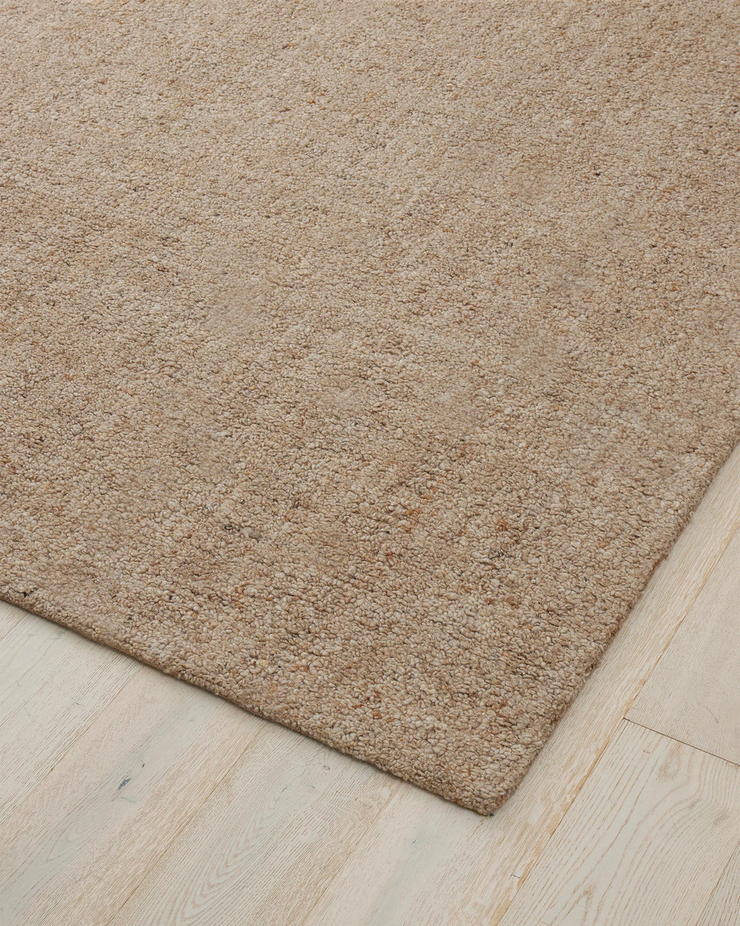 Marceau Taupe wool blend rug in warm earthy brown, detail view showing dense pile weave texture by Weave Home