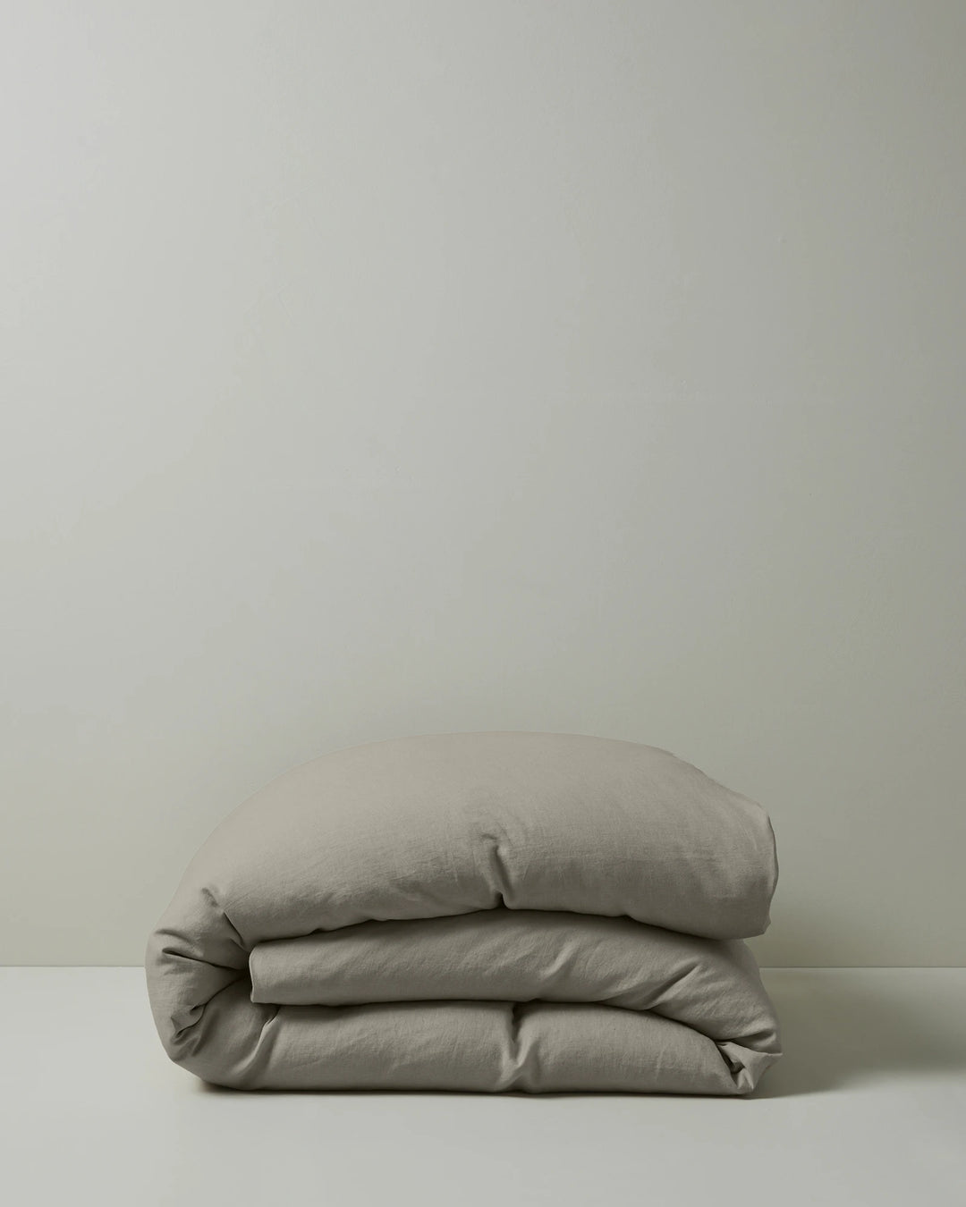Ravello Quilt Cover in Pebble, European linen with prewashed relaxed texture and internal tie detail, by Weave Home