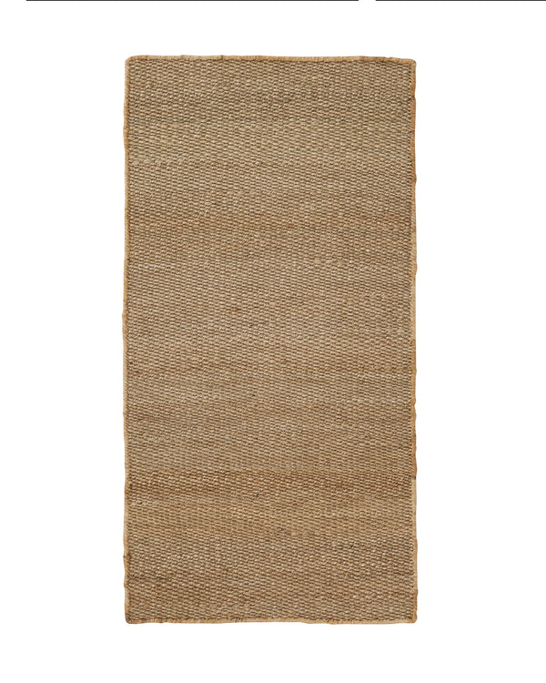Ivano Wheat woven jute door mat, 65x120cm, with textured natural fibre weave in warm beige by Weave Home