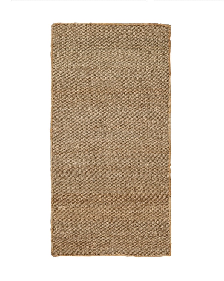 Ivano Wheat woven jute door mat, 65x120cm, with textured natural fibre weave in warm beige by Weave Home