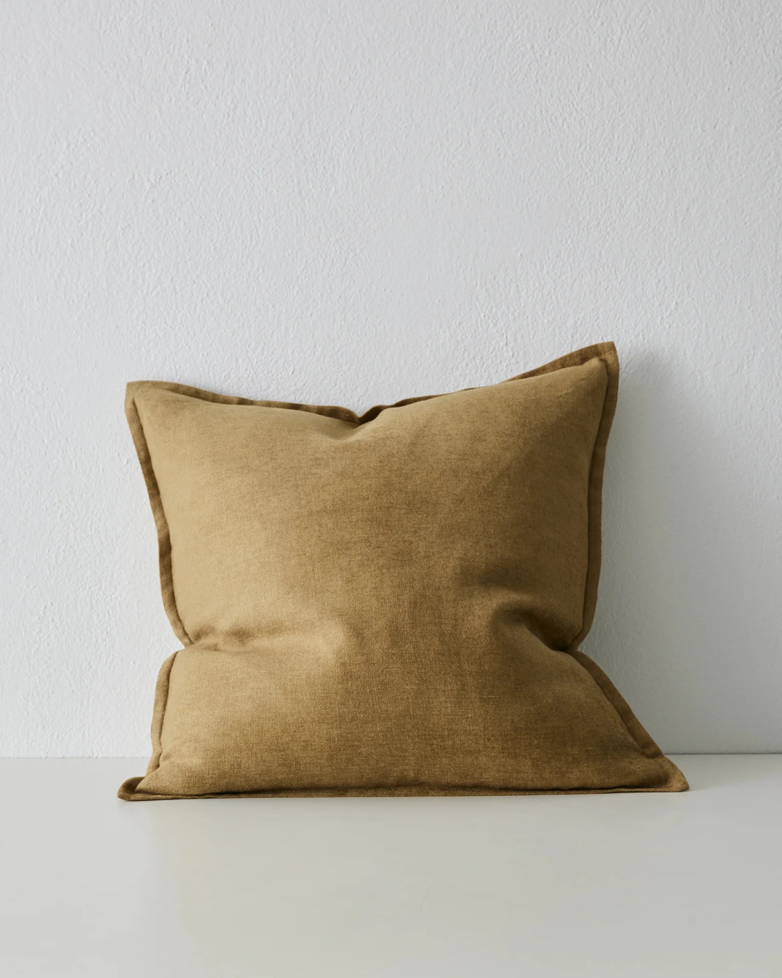 Fiore Sergeant 50x50 cushion in olive linen viscose blend with piped edge detail by Weave Home