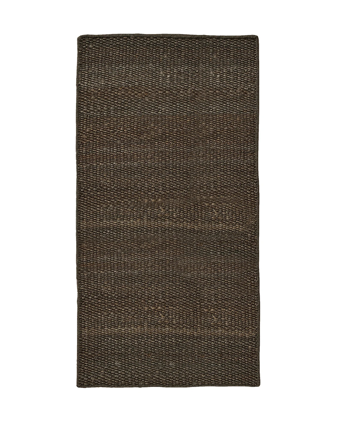 Ivano Graphite handwoven jute door mat with textured weave in rich chocolate brown, 65x120cm by Weave Home