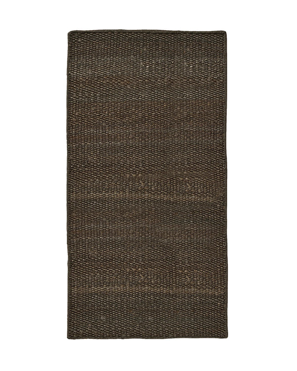 Ivano Graphite handwoven jute door mat with textured weave in rich chocolate brown, 65x120cm by Weave Home